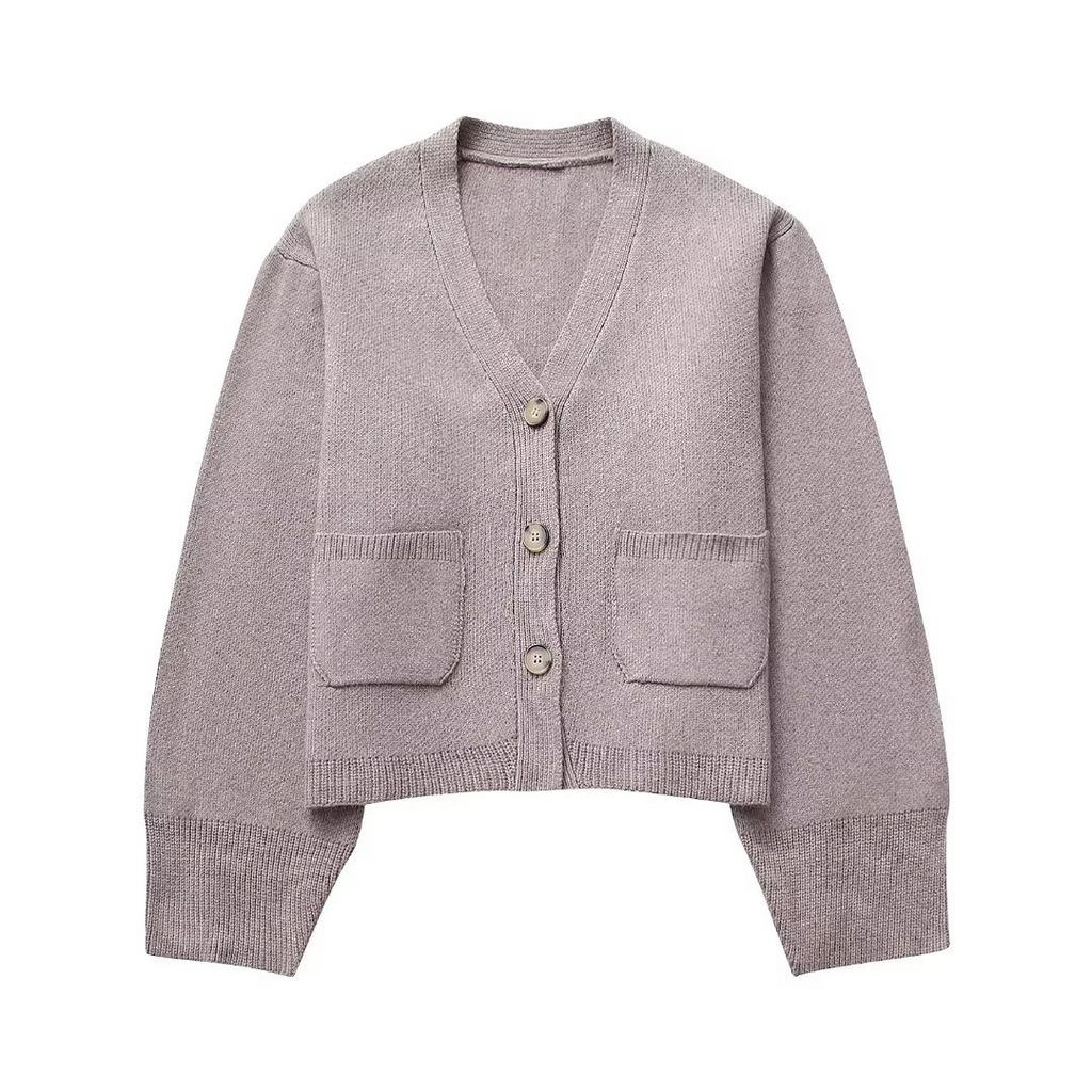 Women's Chic V-Neck Button-Up Knitted Cardigan