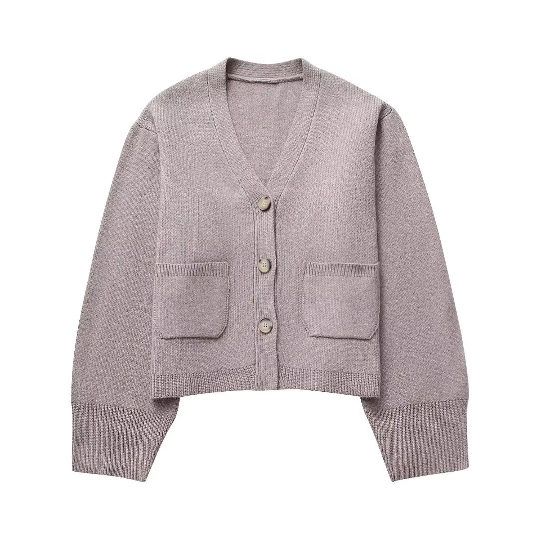 Women's Chic V-Neck Button-Up Knitted Cardigan