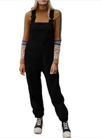 Fleece Suspenders Skinny Pants
