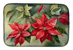 Christmas Poinsettias Dish Drying Mat