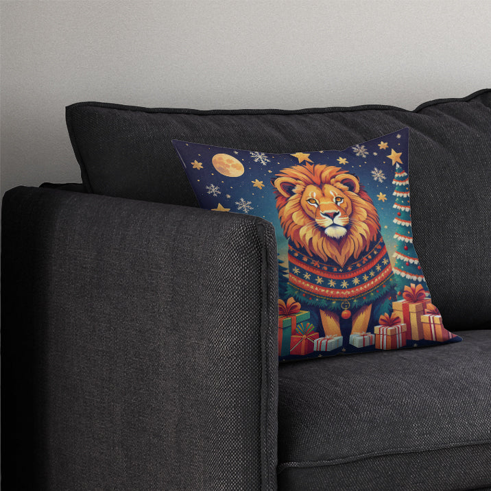 Lion Christmas Throw Pillow
