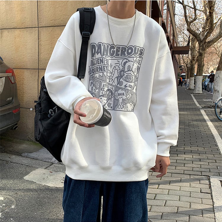Men's Cartoon Sweater - Lazy Style Hoodless Top
