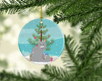 Norwegian Forest Cat Christmas Ceramic Ornament