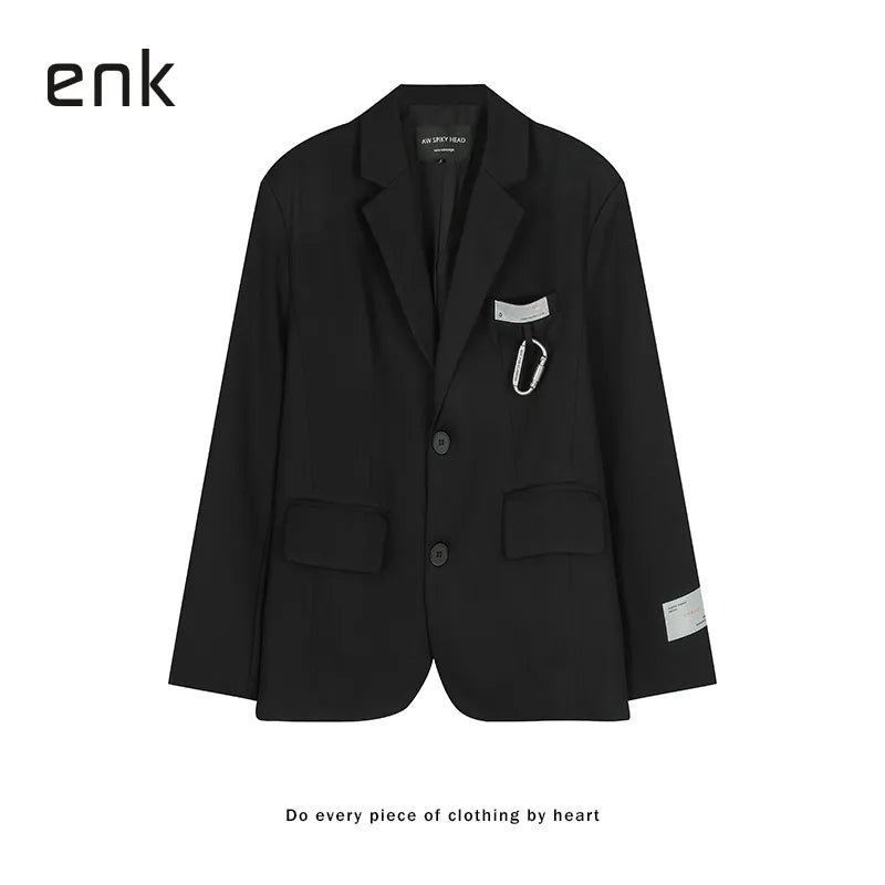 Black Suit Jacket - Men's Casual Loose Blazer Outerwear