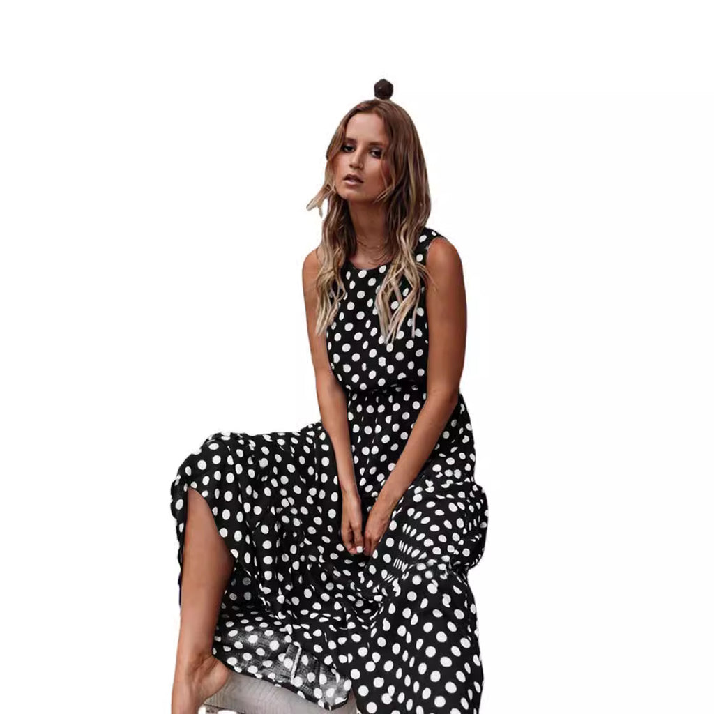 2024 Spring Summer Fashion Floral Polka Dot Dress