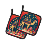 Camel Christmas Pair of Pot Holders