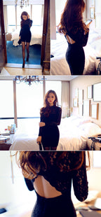 Lace Dress and Bodysuit with Tight-Fitting Skirt