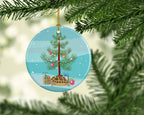 Turtle Merry Christmas Ceramic Ornament