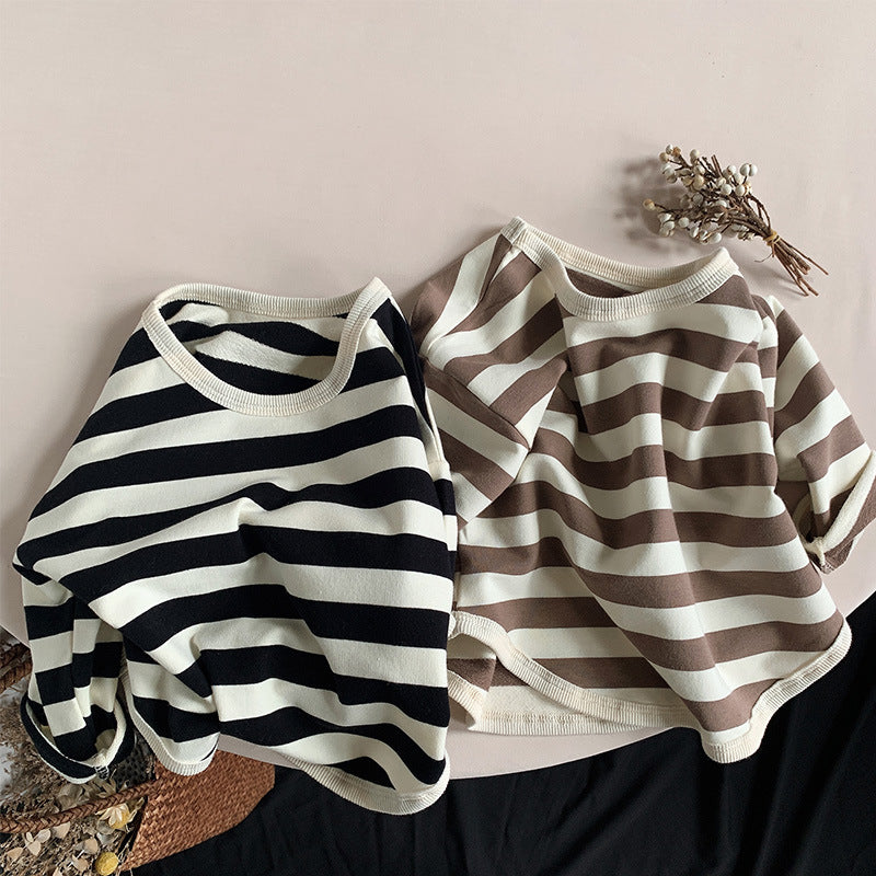 Children's Striped Loose Sweater T-shirt