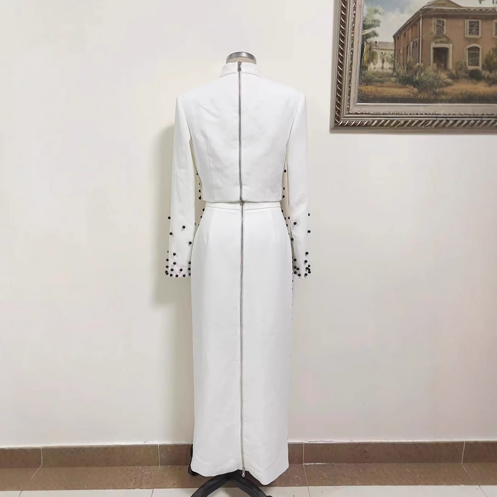 Beaded Half Turtleneck Suit