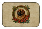 Leonberger Christmas Flowers Dish Drying Mat