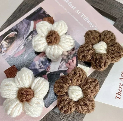 Handmade Wool Knitted Hair Clip for Children