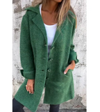 Lapel Cardigan With Pockets Outwear Coat