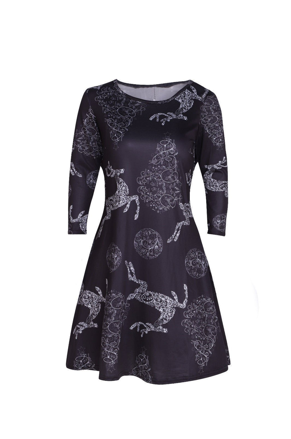 Christmas Floral Print Dress for Women