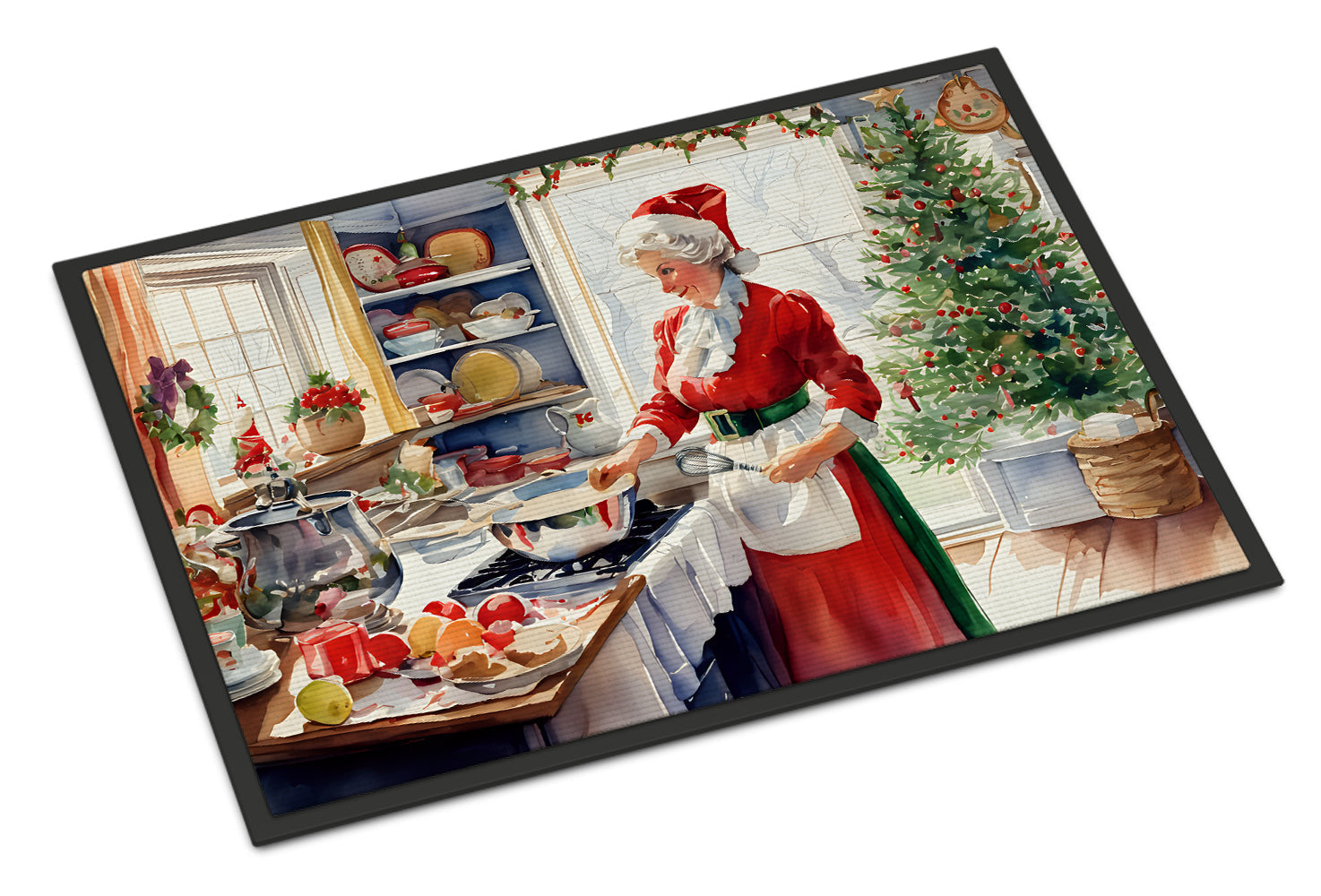 Cookies with Santa Claus Mrs. Claus Doormat