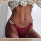 High-Waisted Rhinestone Thong for Fitness and Style