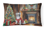 Chinese Crested Cozy Christmas Throw Pillow
