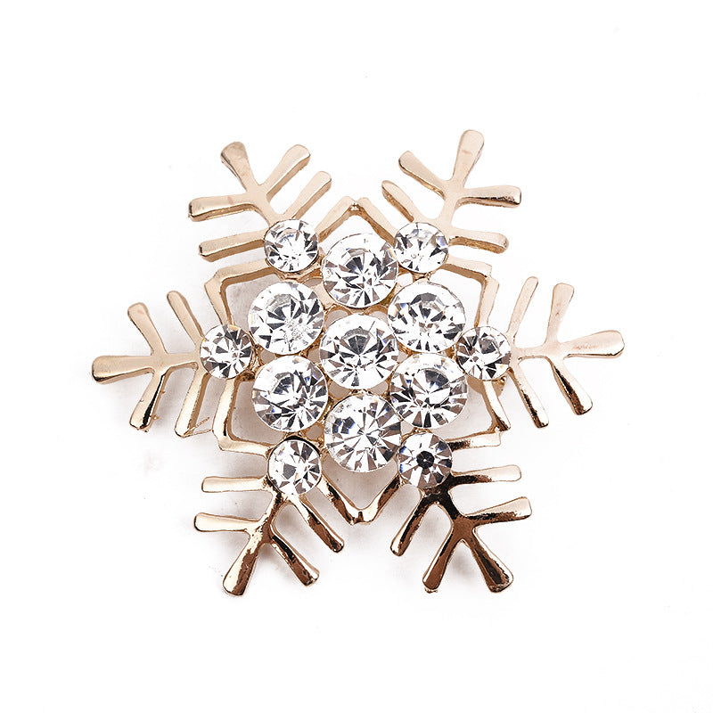 High-End Alloy Christmas Snowflake Brooch Gift