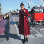 Vintage Mid-length Double Breasted Trench Coat for Women