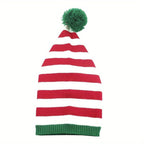 Red and Green Christmas Knitted Woolen Cap | Embroidered Cap