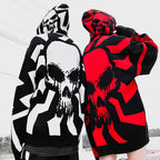 Punk Skull Oversized Knitted Sweater for Men and Women