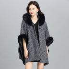 Faux Fur European American Women's Hoodie Shawl Jacket | Streetwear