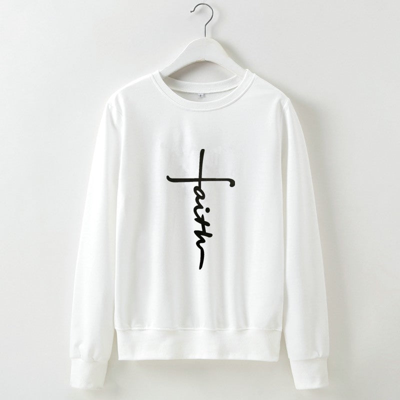 Street Style Letter Print Long Sleeve Round Neck Pullover | Streetwear