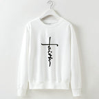Street Style Letter Print Long Sleeve Round Neck Pullover | Streetwear
