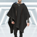 Trendy Vintage Men’s Long Coat with Irregular Hem