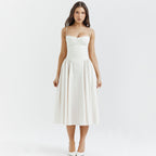 Sexy V-Neck Spaghetti Strap Midi Dress for Women