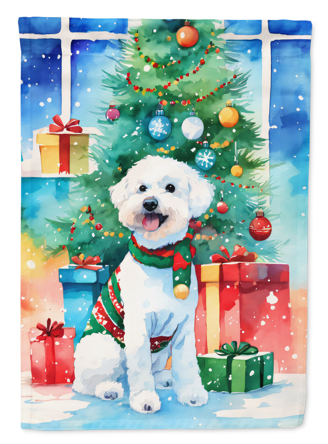 Bichon Frise Christmas Garden Flag