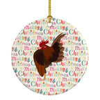 Malaysian Serama Chicken Christmas Ceramic Ornament