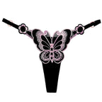 Blurred Butterfly Color Embroidered Adjustable Thong