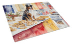 Australian Shepherd Christmas Cookies Glass Cutting Board