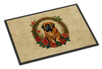Tibetan Mastiff Christmas Flowers Doormat