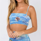 Mesh Two-Piece Set with Sexy Cupid Print Dress