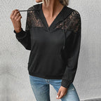 Women's Long Sleeve Black Hoodie for Autumn & Winter | Streetwear