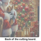 Yorkshire Terrier Yorkie and Santa Claus Glass Cutting Board