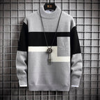 Men's Thick Mink Velvet Loose Knit Mid-neck Sweater