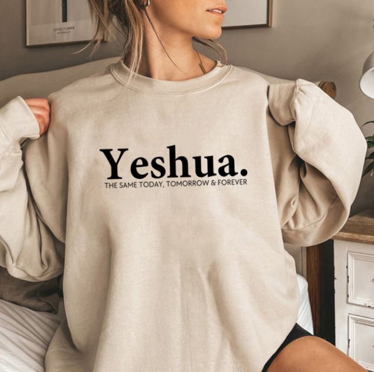 Vintage Yeshua Christian Sweatshirt Christian Apparel Faith | Faith Streetwear