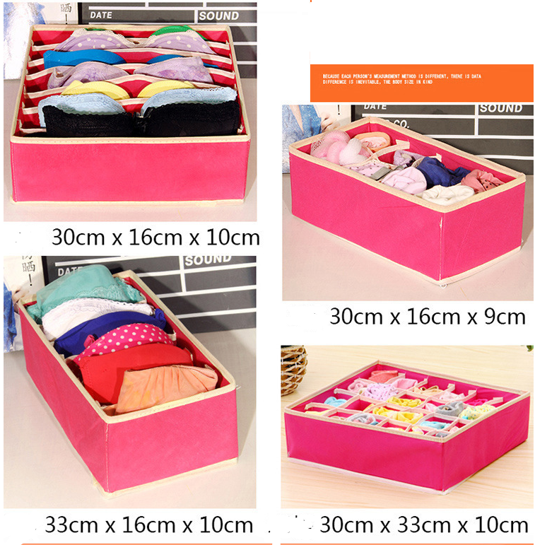 Multicolor Lingerie Storage Box Set - Fabric Organizer