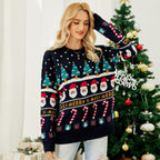 Women's Christmas Tree Snowman Sweater Pullover | Streetwear