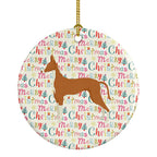 Ibizan Hound Merry Christmas Ceramic Ornament