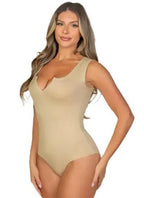Split Neckline Sleeveless Bodysuit