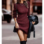 Solid Color Round Neck Sweater