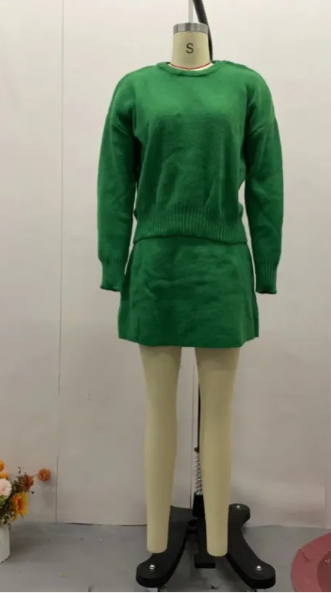 Chic Knit Sweater Skirt Set