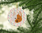 Nordic Spitz Merry Christmas Ceramic Ornament