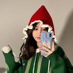 Sweet Knitted Wool Hat for Women | Embroidered Cap