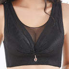 Plus Size Wireless Lace Bra with Adjustable Support