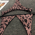 Leopard Print Triangle Bikini Set